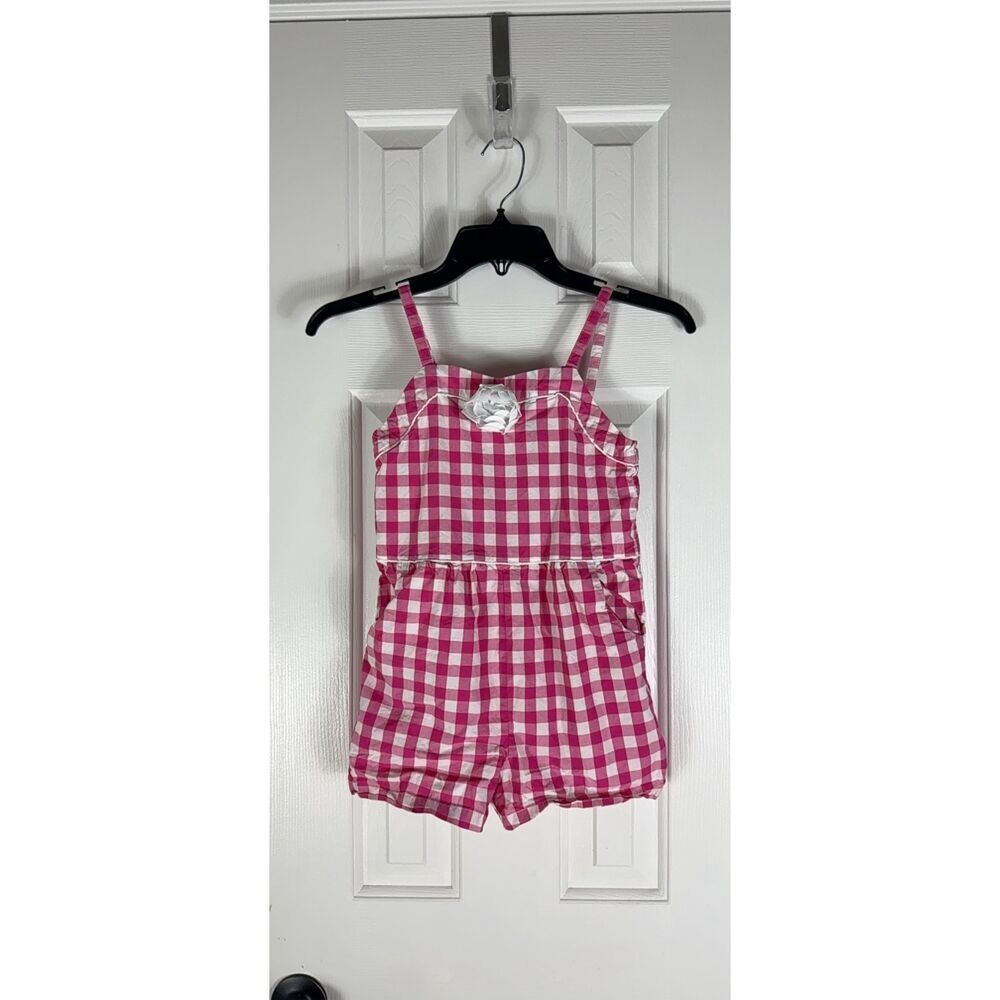 Janie and Jack Girls Gingham Romper Size 7